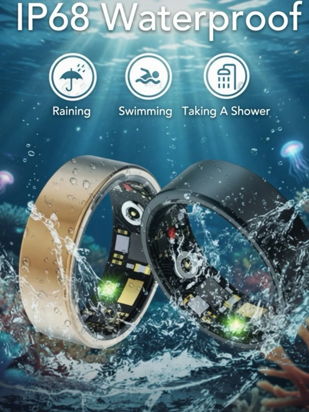 NIB Black Limited Edition Smart Ring Health/Sleep/Fitness Monitor